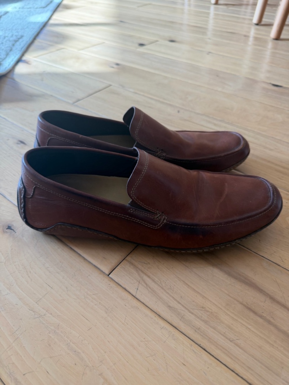 Cole Haan Men's Chestnut Brown Leather Slip-On Loafers - Picture 7 of 7